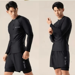 Đồ bơi Nam tay dài quần bơi Nam 2 lớp kín đáo áo bơi tay dài co giãn bốn chiều bộ bơi nam phong cách thể thao