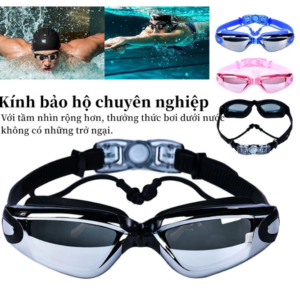 Kính bơi người lớn chống tia UV tráng gương có nút bịt tai - Chống nước và chống mờ, phù hợp nhiều màu sắc và khuôn mặt cho nam nữ